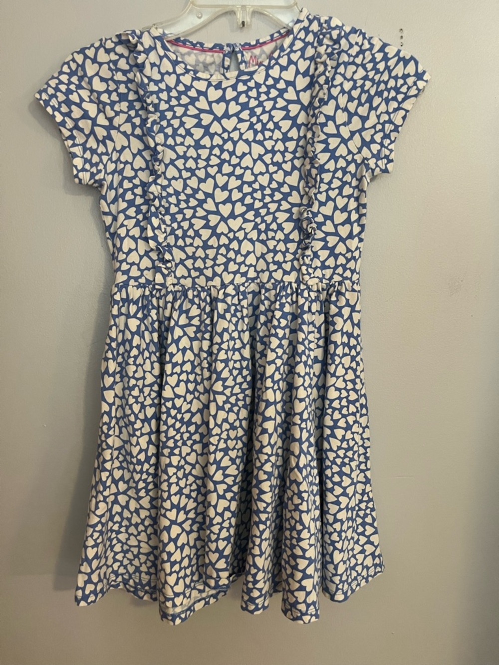 Mini‎ Boden Girls Blue and White Frilly Ruffle Dress